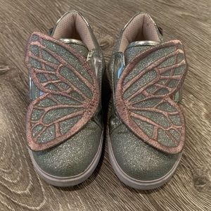 Sophia Webster silver glitter Butterfly Shoe 10